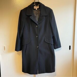 Heritage Croft & Barrow Black Wool Knee Length Pea Coat Large